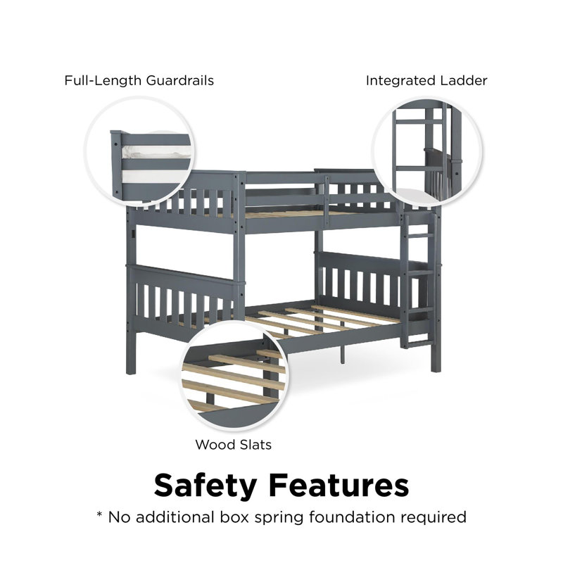 Harriet Bee Almedacheatham Full Over Full Solid Wood Standard Bunk Bed